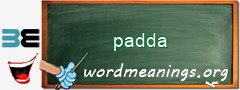 WordMeaning blackboard for padda